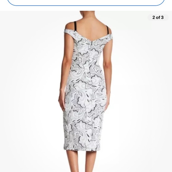 NWT ABS Collection Cold Shoulder Floral Jacquard Dress Size 8 - Picture 2 of 3